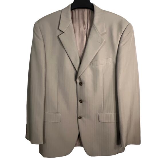 Chaps Suit Jacket Mens Size 42L Gray Rayon Single Breasted 3 Button Front - Picture 1 of 11
